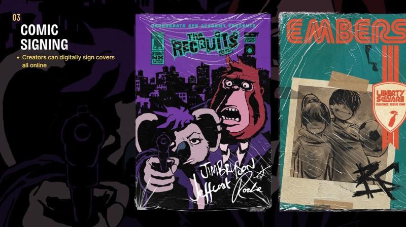 Digital comic signing feature on dReader