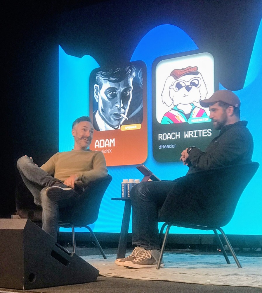 Roach with Emmy-winning creator Adam Jeffcoat